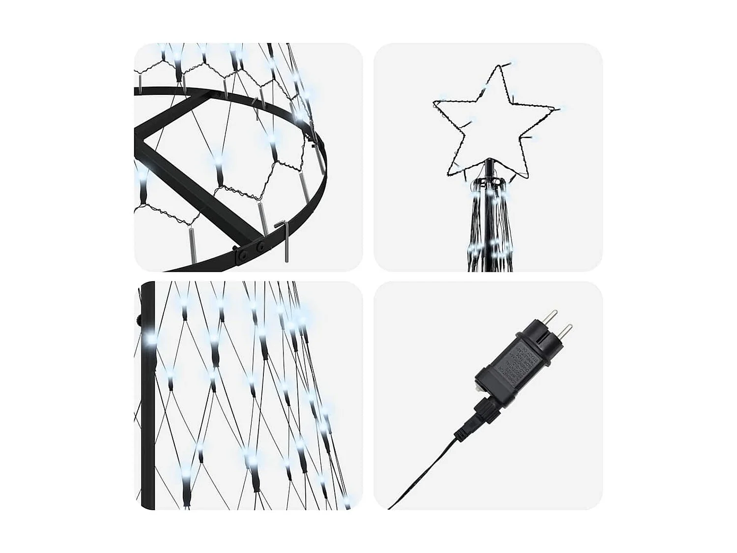 LED Weihnachtsbaum Kaltweiß 71 x 71 x 184,5 cm Metall