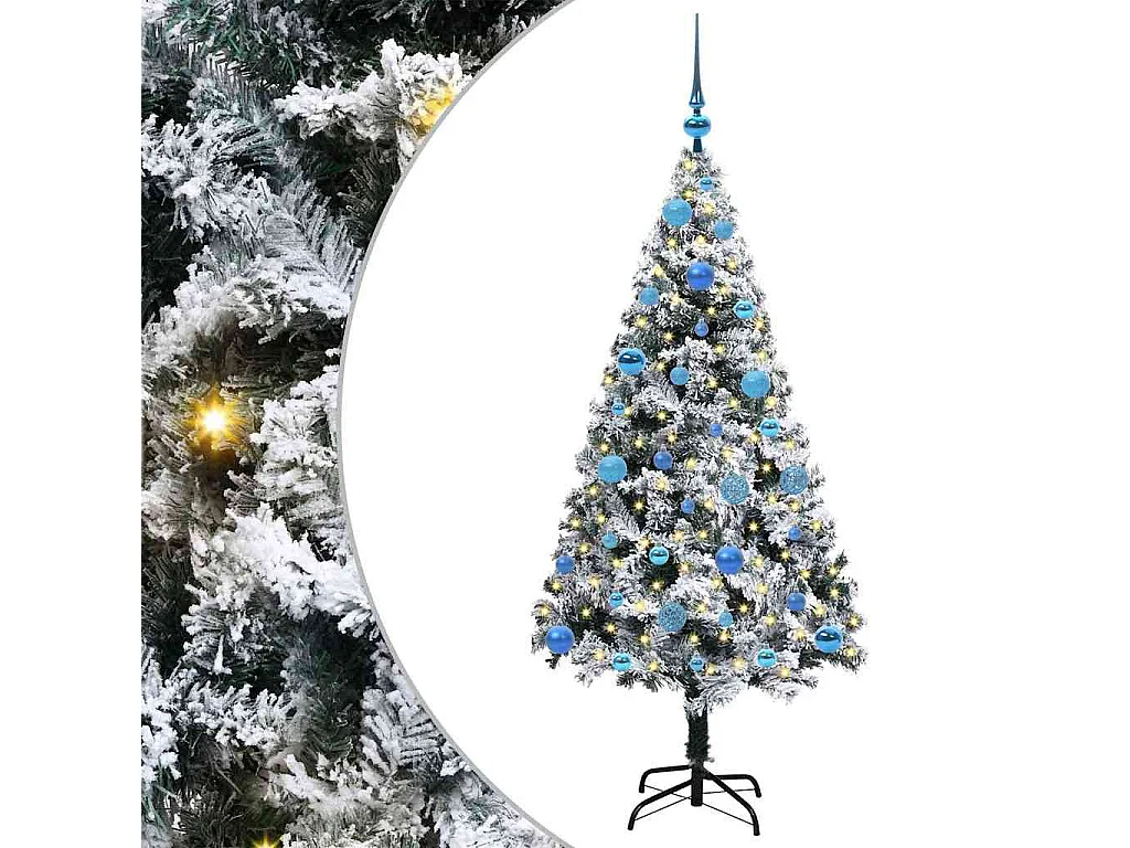Künstlicher Weihnachtsbaum Grün 150 cm PVC, Stahl und Kunststoff