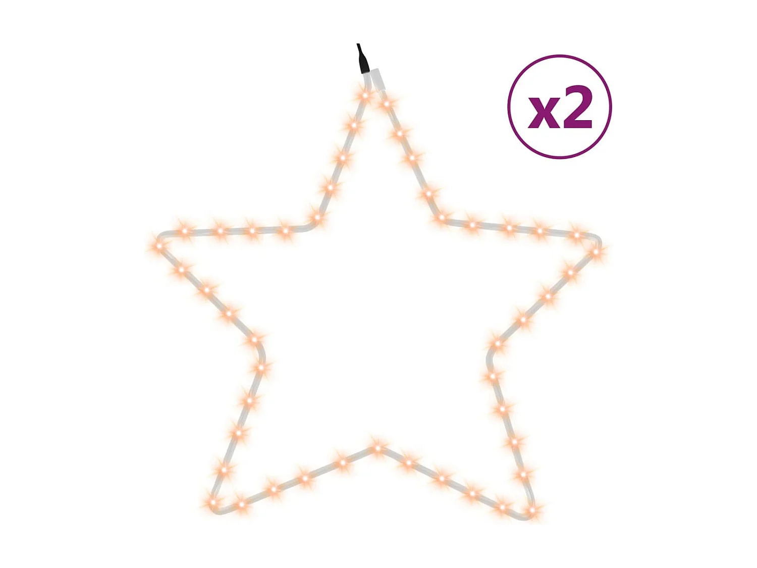 Kerststerfiguren met 48 LED's 2 stuks Warm Wit 56 cm