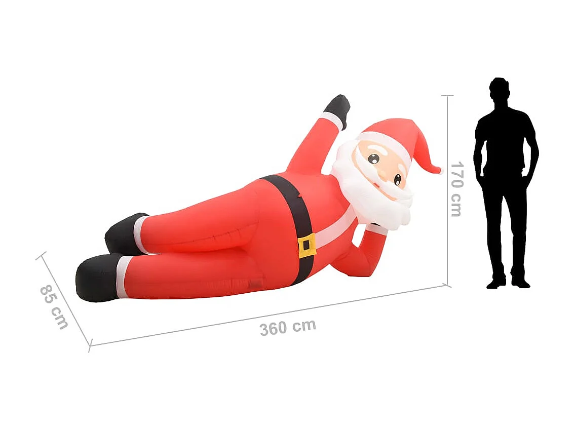Père Noël gonflable LED IP44 Rouge 360 cm XXL