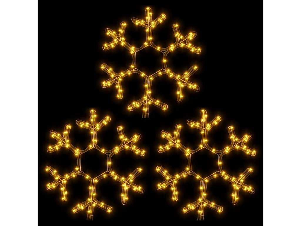 Kerst sneeuwvlokken met LED 3 stuks Warm Wit 38x37 cm