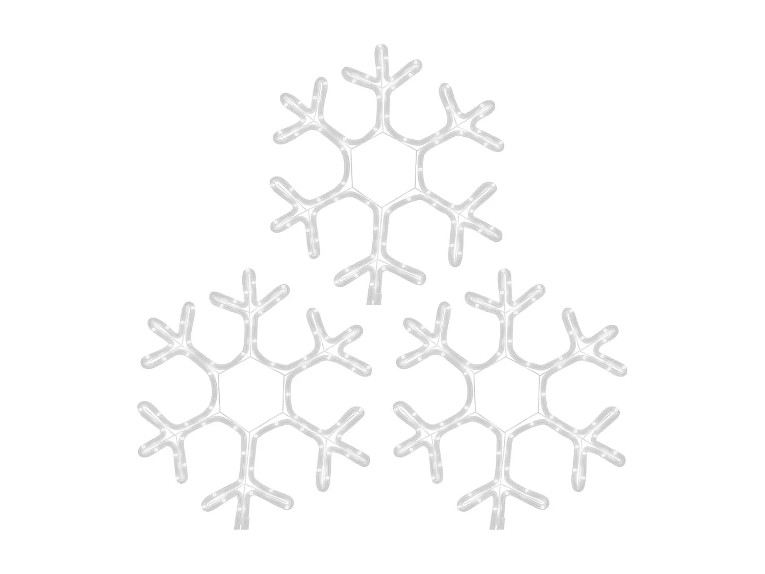 Kerst sneeuwvlokken met LED 3 stuks Warm Wit 38x37 cm