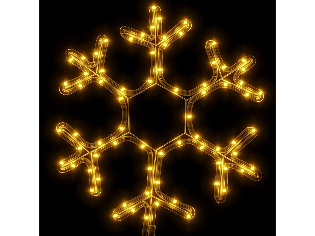 Kerst sneeuwvlokken met LED 3 stuks Warm Wit 38x37 cm