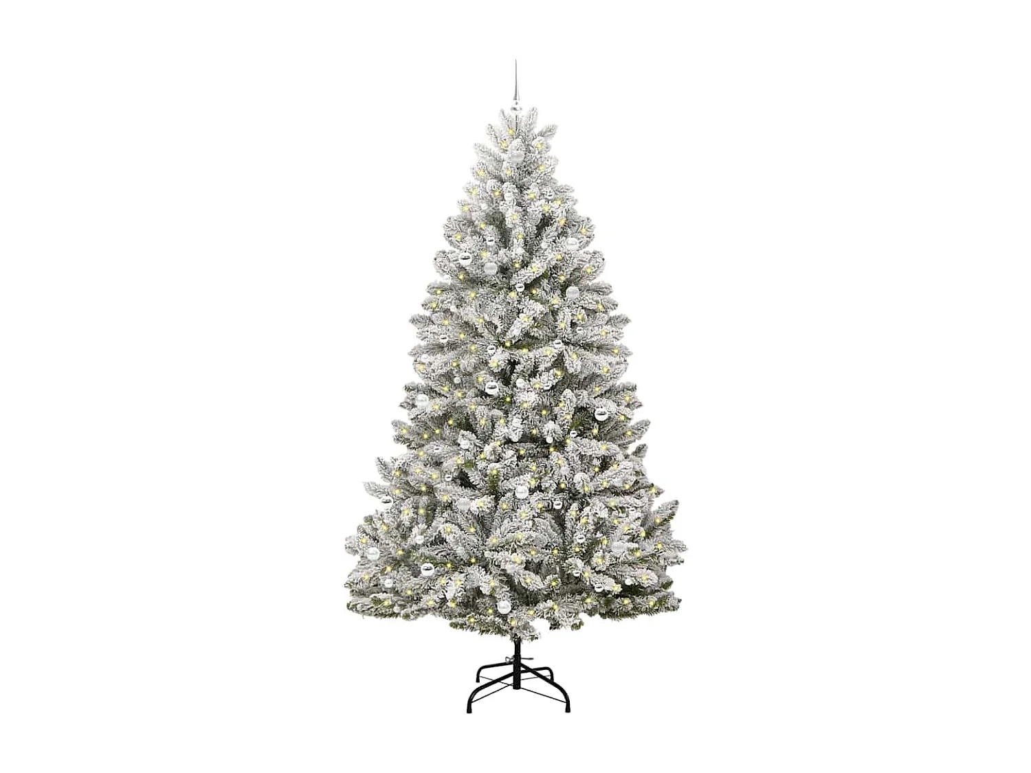 Künstlicher Weihnachtsbaum Grün und Weiß 270 cm PVC und Metall
