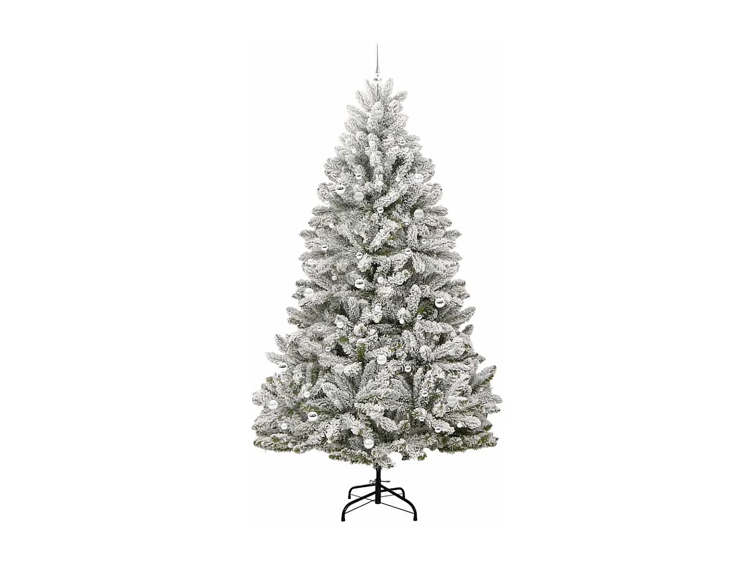 Künstlicher Weihnachtsbaum Grün und Weiß 270 cm PVC und Metall