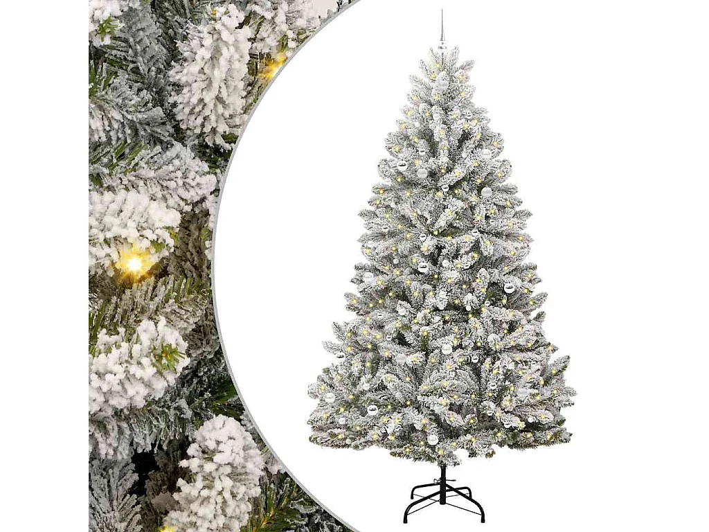 Albero di Natale artificiale Verde e bianco 270 cm PVC e metallo