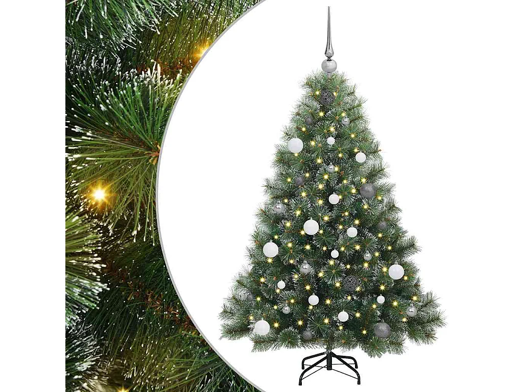 Kunstkerstboom met 150 LED's Groen 150 cm PE en PVC