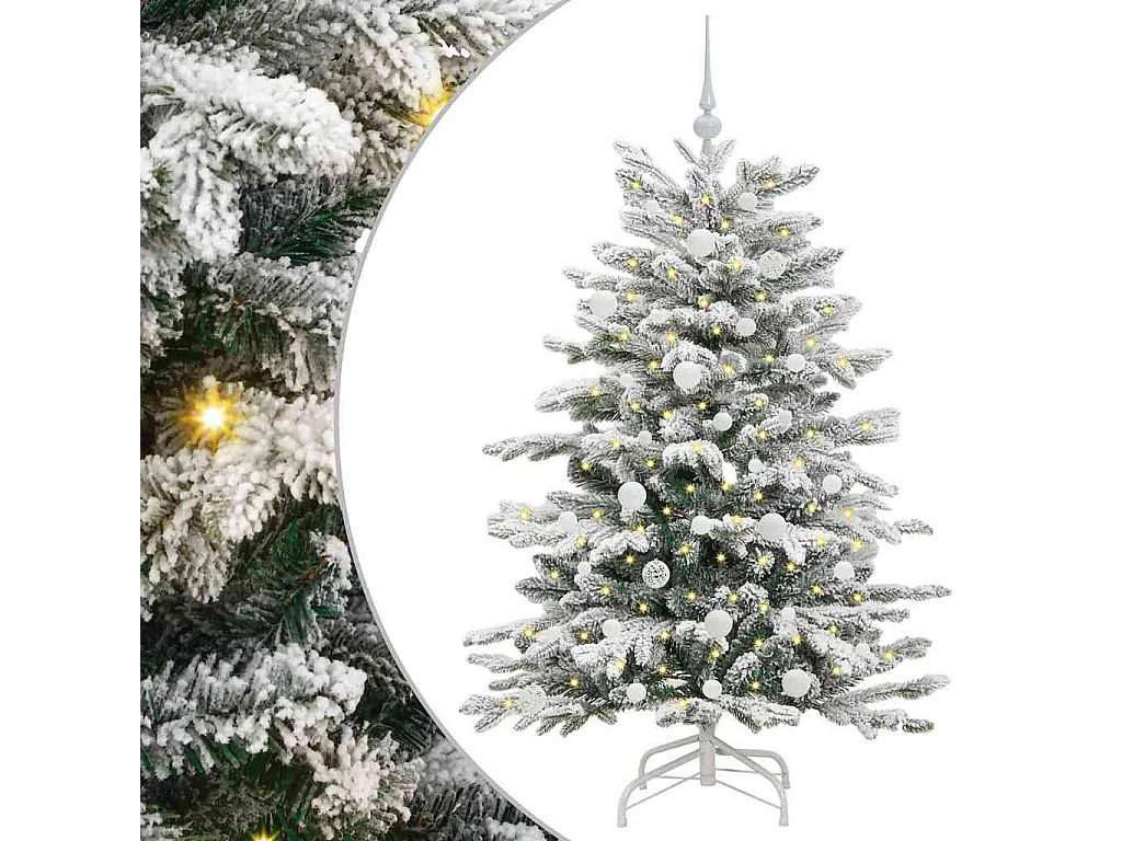 Albero di Natale artificiale con rami incernierati bianco 150 cm