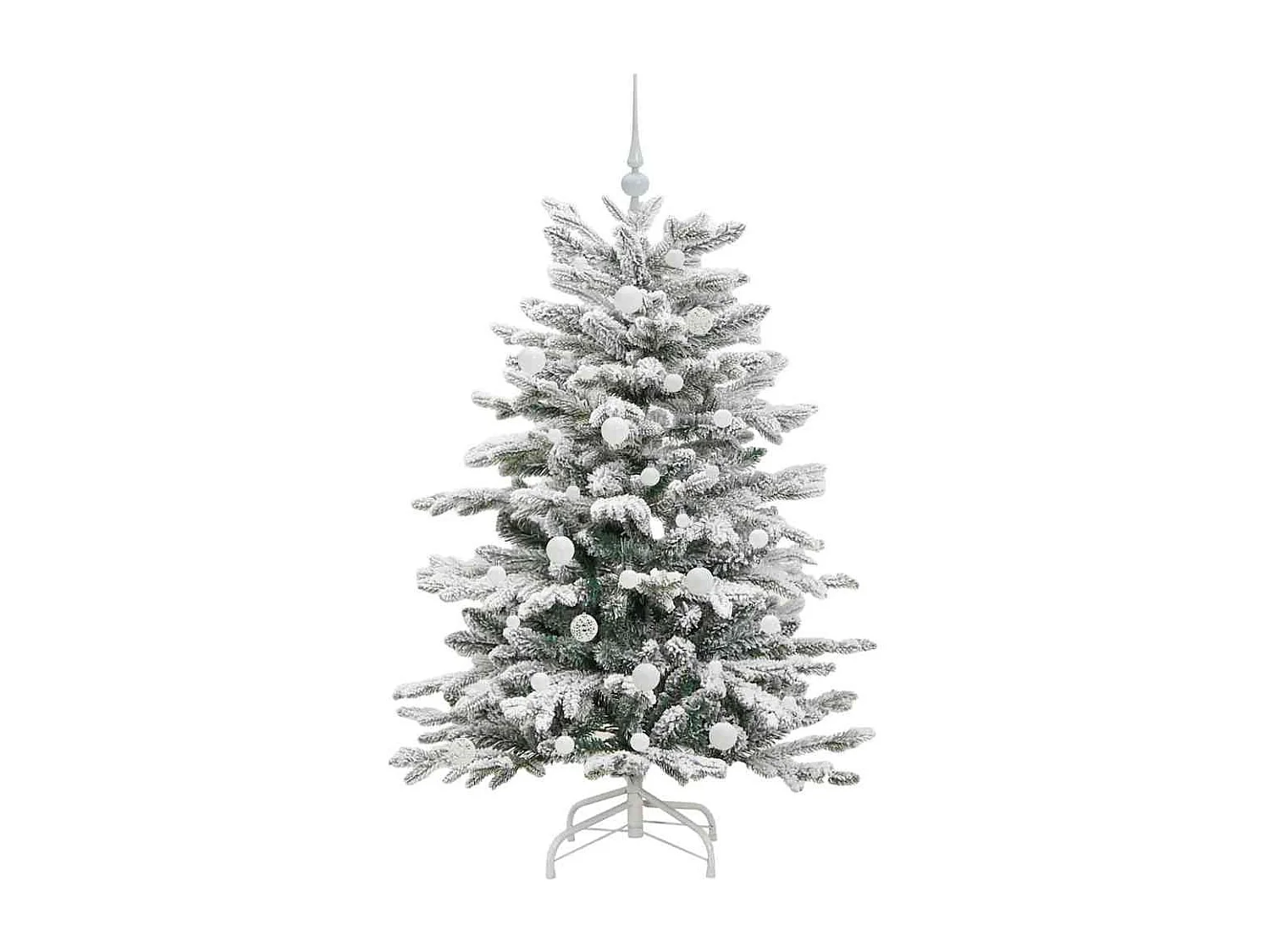 Albero di Natale artificiale con rami incernierati bianco 150 cm