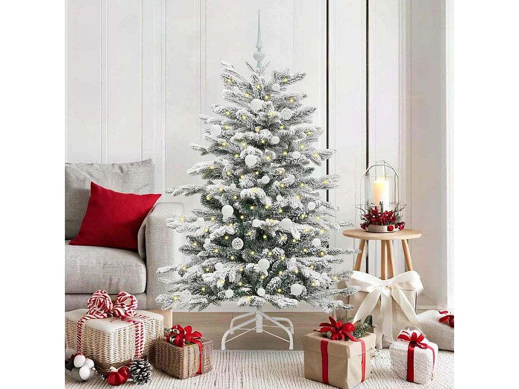 Kunstkerstboom met scharnierende takken wit 150 cm