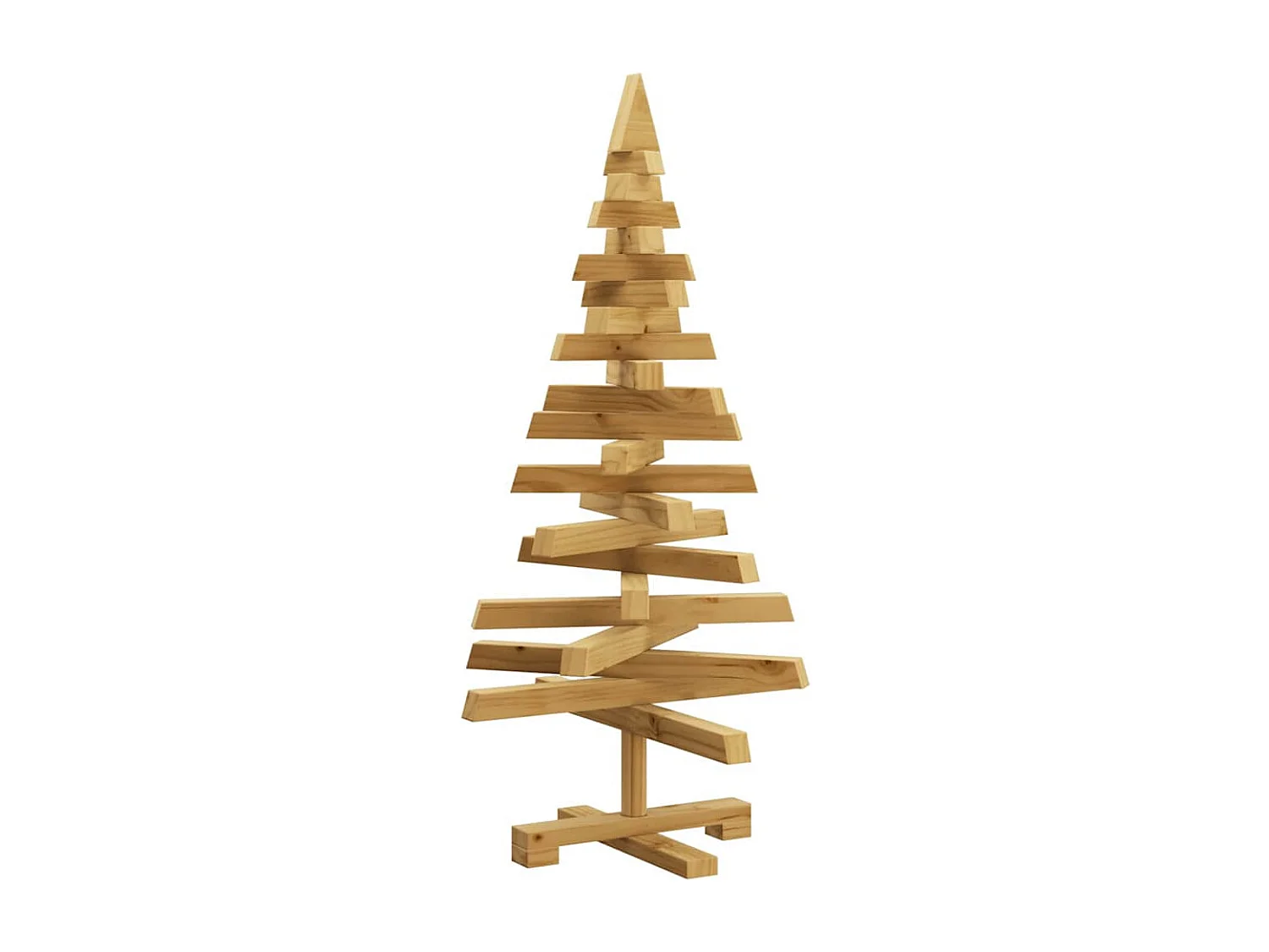 Arbres de Noël avec support Marron 90 cm Bois massif en pin