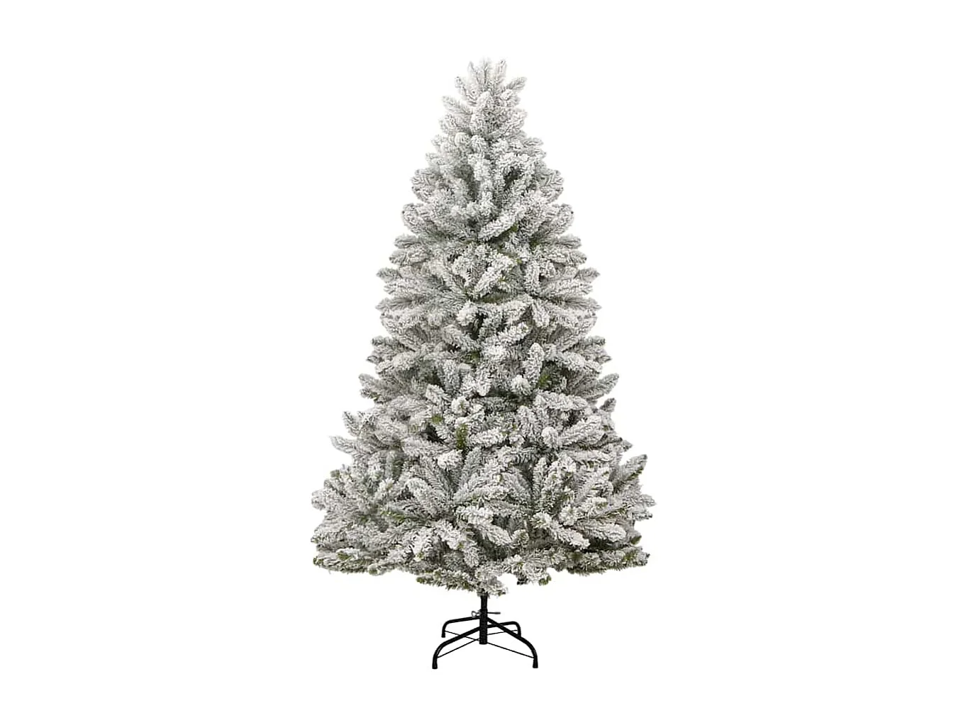 Sapin de Noël artificiel Vert et blanc 210 cm PVC et métal