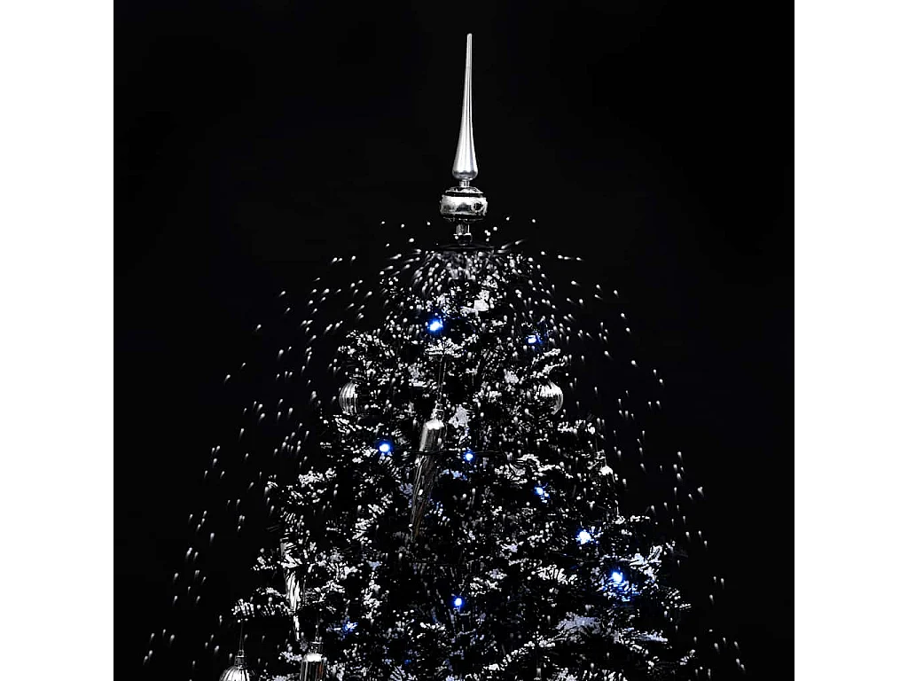 Albero di Natale innevato con base a ombrellone nero 170 cm PVC