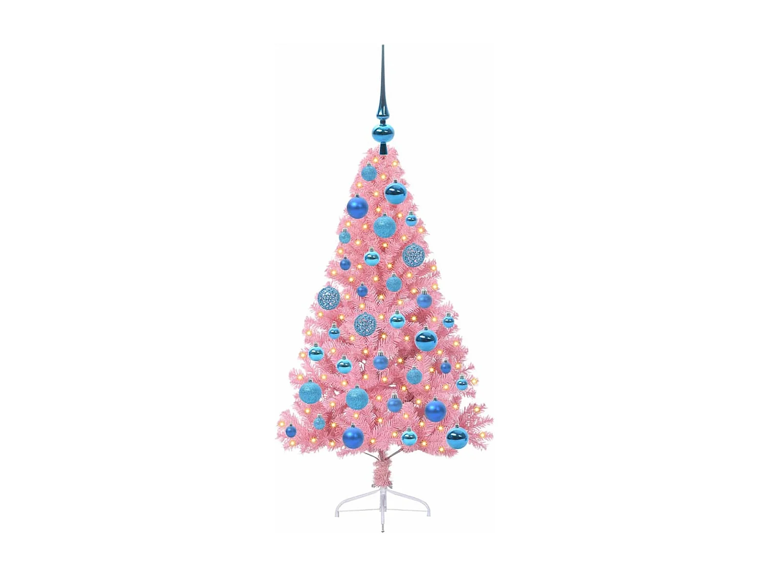 Sapin de Noël artificiel pré-éclairé Rose 120 cm PVC