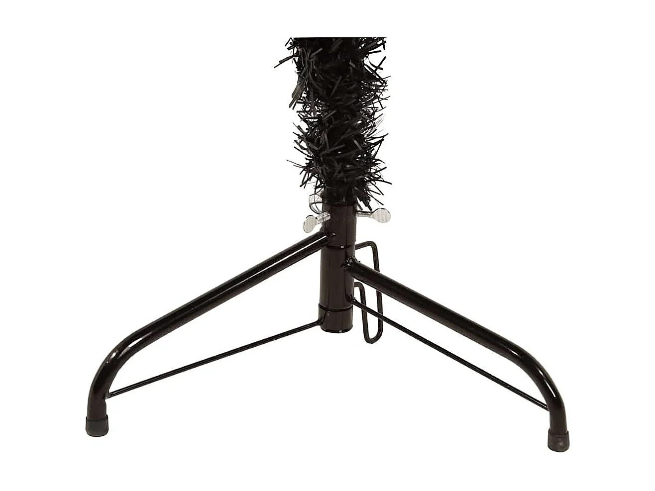Albero di Natale artificiale sottile con supporto nero 210 cm