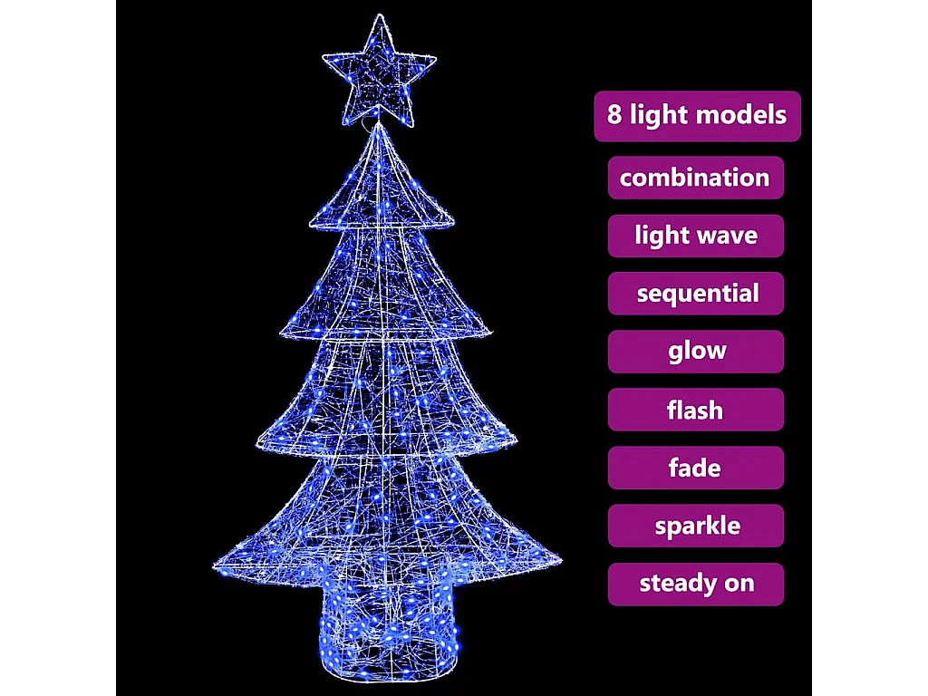 Sapin de Noël avec 160 LED Bleu 150 cm Acrylique