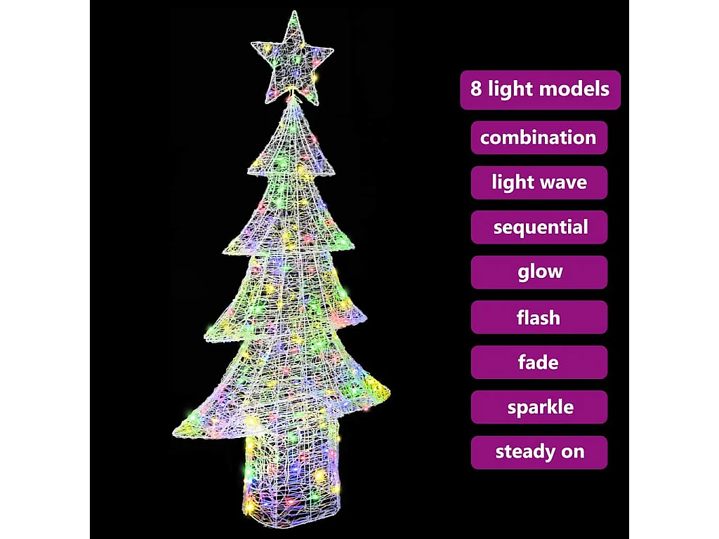 Sapin de Noël avec 240 LED Multicolore 180 cm Acrylique