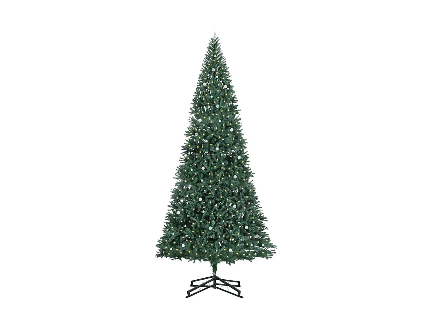 Albero di Natale artificiale preilluminato con set di palline