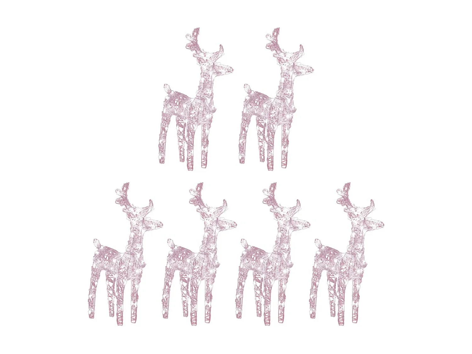 Rennes de Noël 6 pcs 240 LED Blanc chaud Acrylique