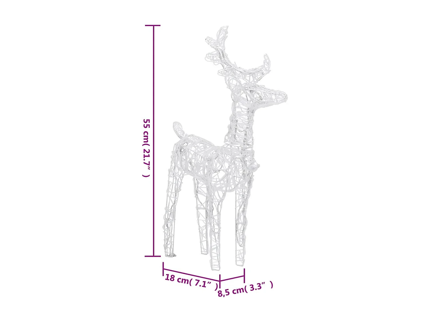 Rennes de Noël 6 pcs 240 LED Blanc chaud Acrylique