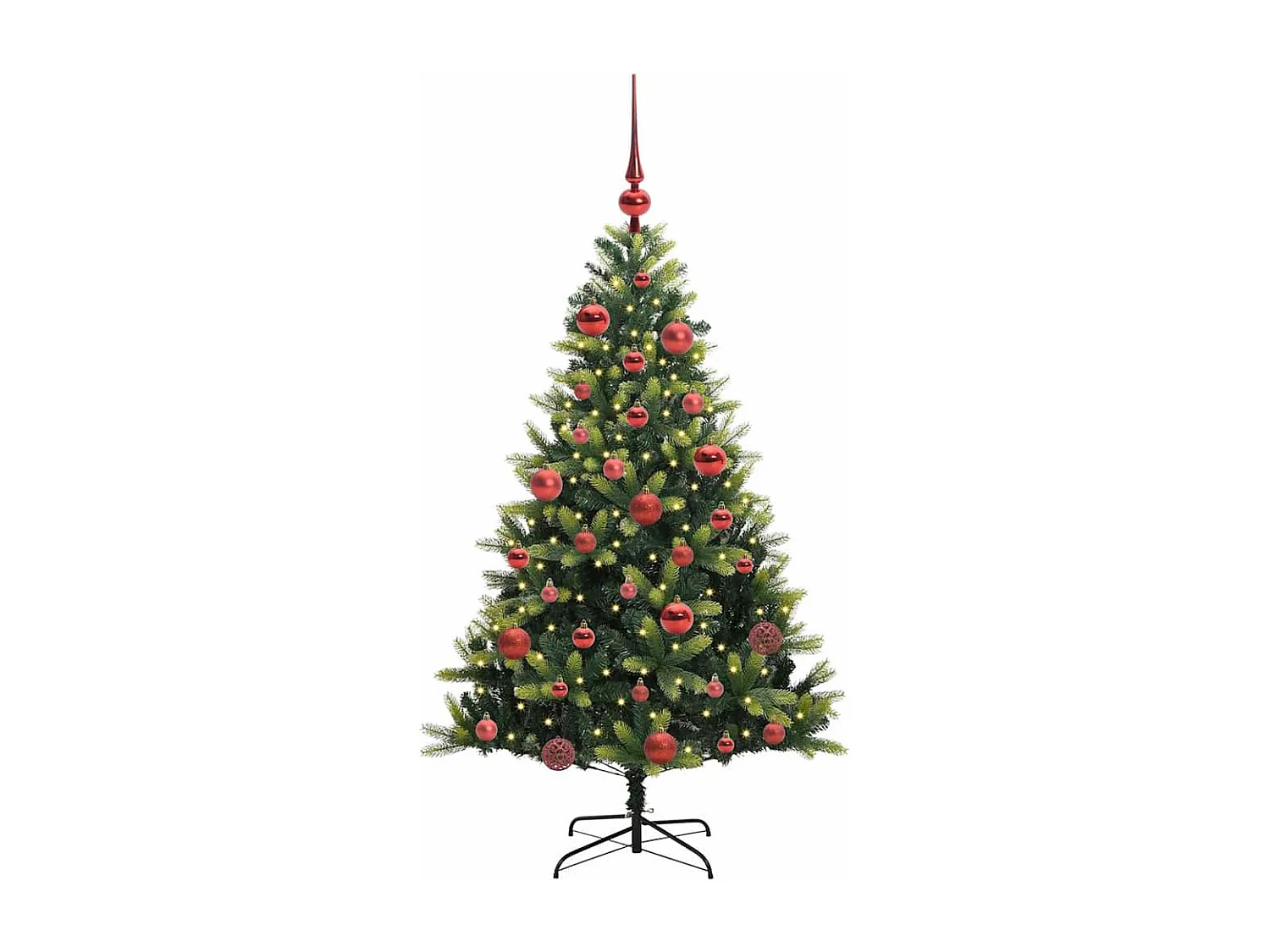 Albero di Natale artificiale incernierato 150 LED verde 150 cm