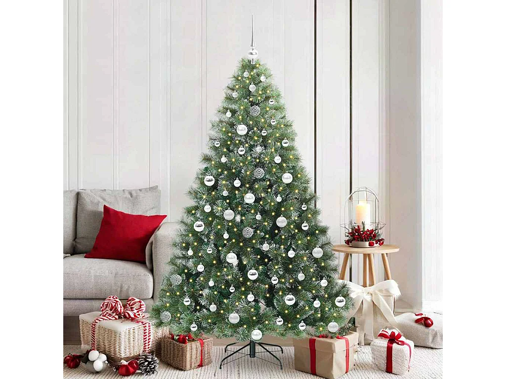 Albero di Natale artificiale con 300 LED Verde 180 cm PE e PVC