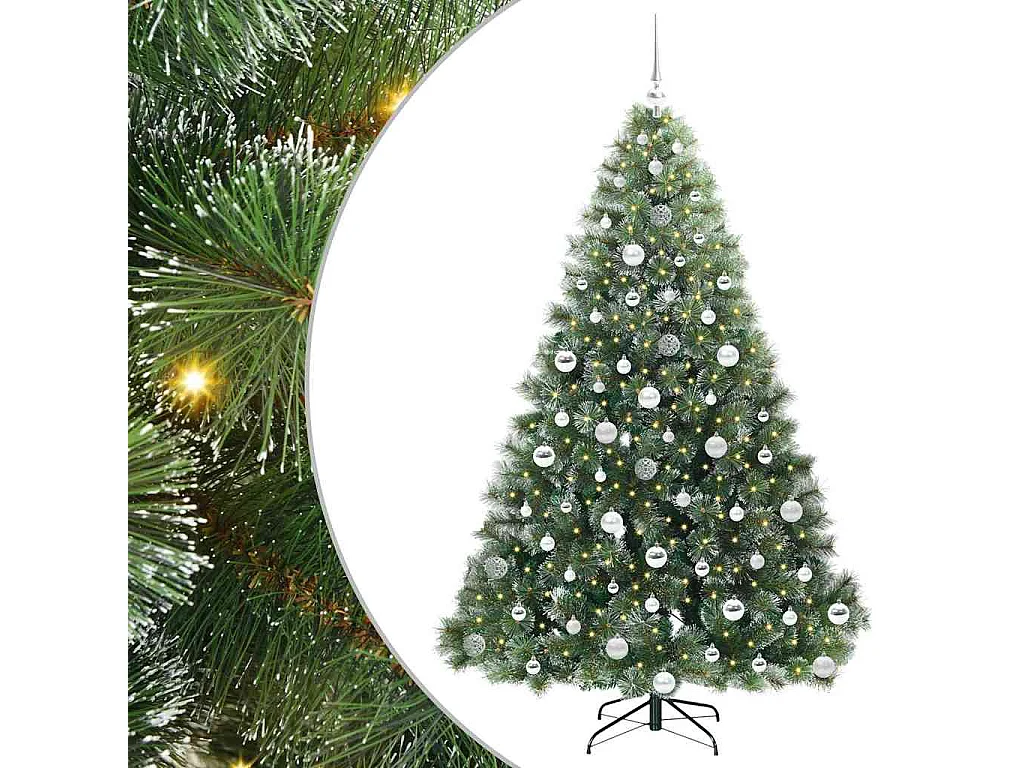 Albero di Natale artificiale con 300 LED Verde 180 cm PE e PVC