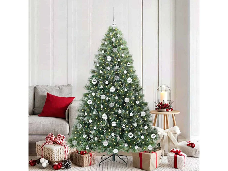 Albero di Natale artificiale con 300 LED Verde 180 cm PE e PVC