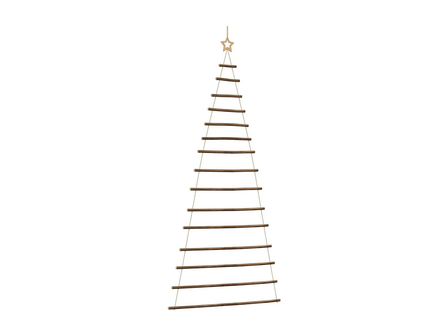 Sapin de Noël suspendu avec étoile supérieure 100 x 210 cm Branche naturelle