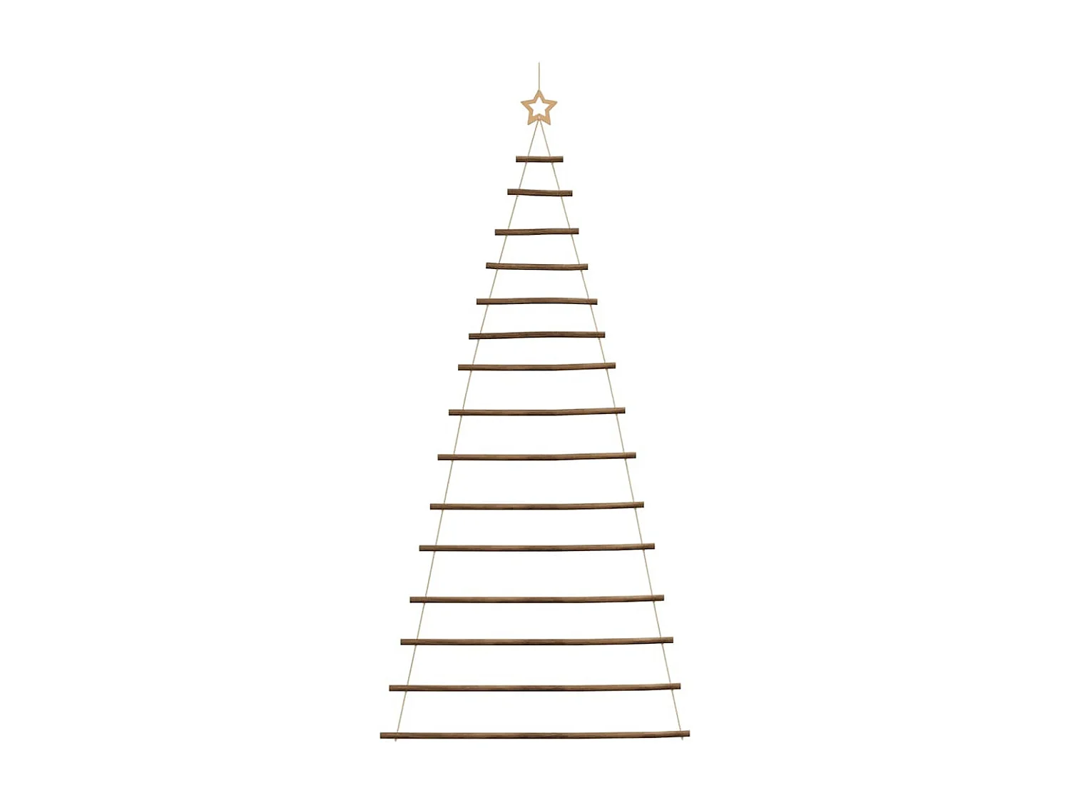 Sapin de Noël suspendu avec étoile supérieure 100 x 210 cm Branche naturelle