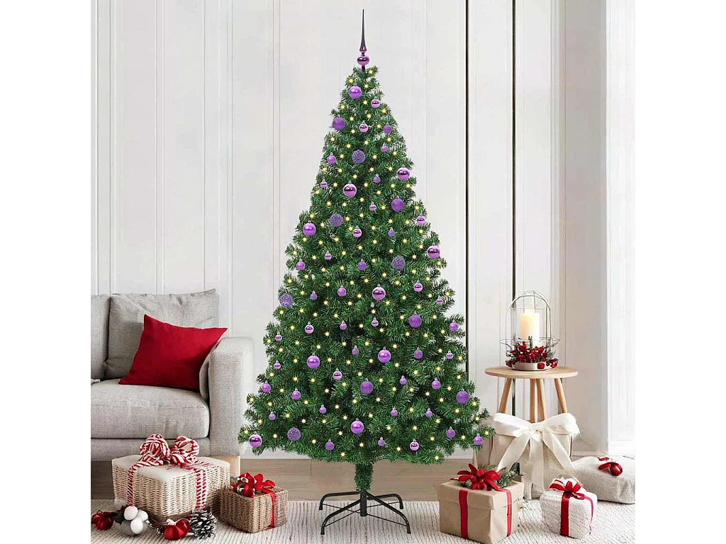 Albero di Natale artificiale verde 210 cm PVC, acciaio e plastica
