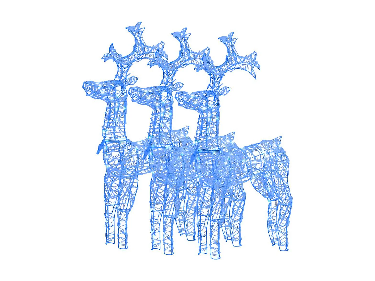 Decorazioni natalizie a forma di renna 3 pezzi 60x16x100 cm in acrilico