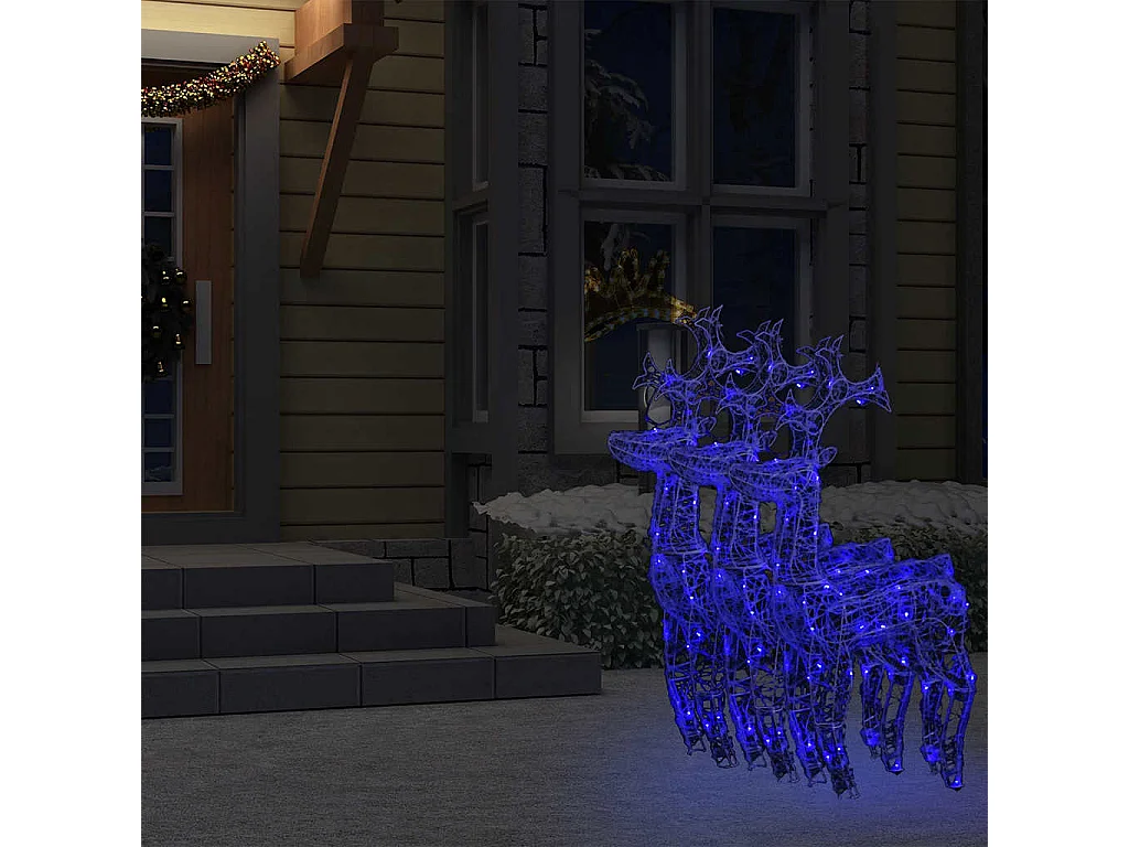 Decorazioni natalizie a forma di renna 3 pezzi 60x16x100 cm in acrilico