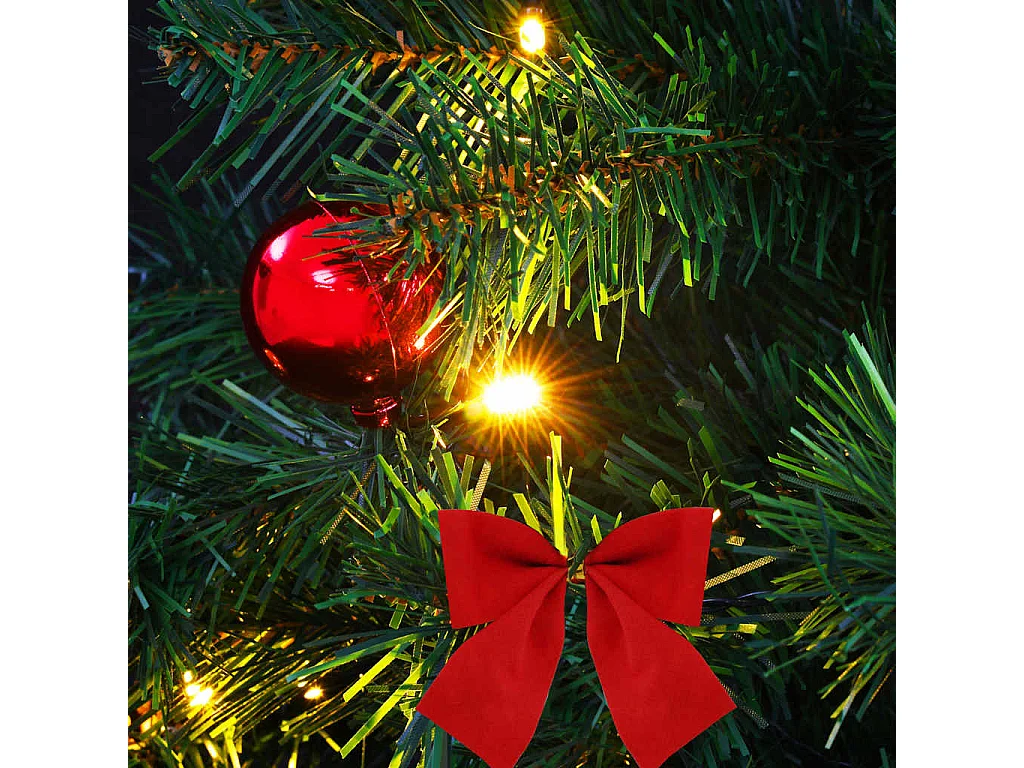 Albero di Natale artificiale preilluminato con palline verdi 64 cm