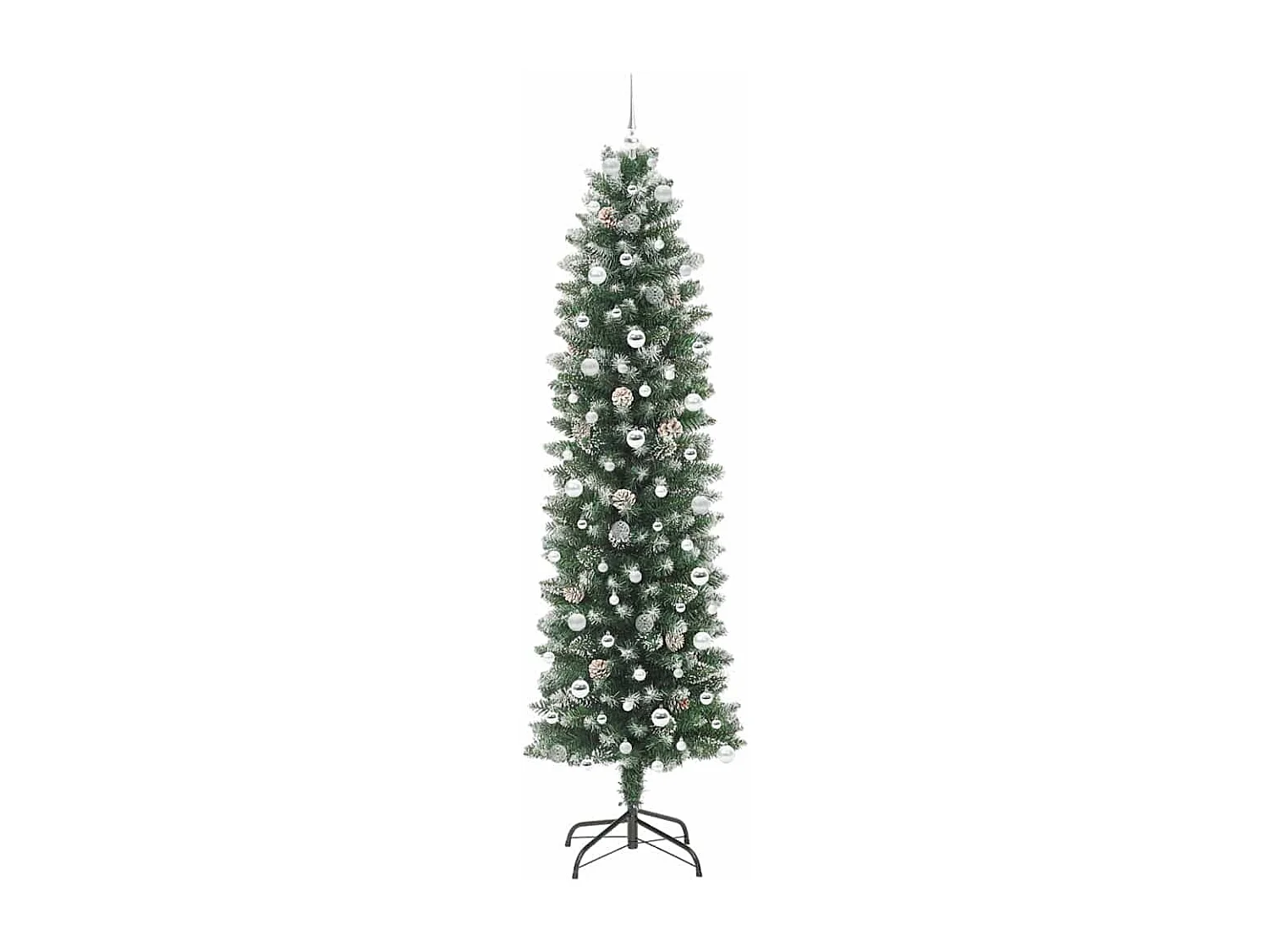Schlanker künstlicher Weihnachtsbaum mit 300 LEDs Grün und Weiß 240 cm