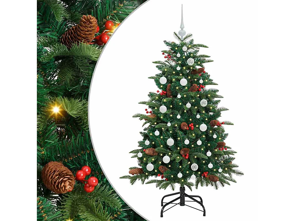 Künstlicher Weihnachtsbaum Grün 150 cm PVC, Metall und Kunststoff