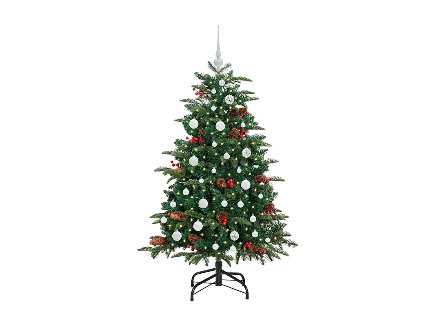 Künstlicher Weihnachtsbaum Grün 150 cm PVC, Metall und Kunststoff