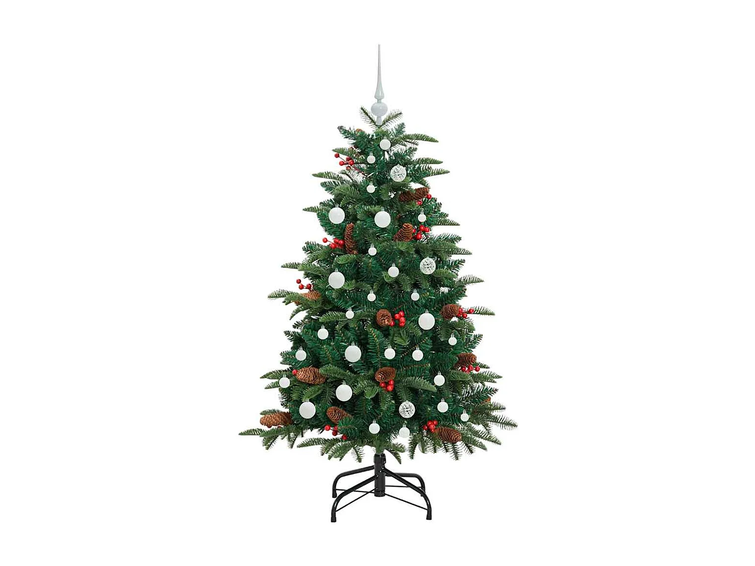 Künstlicher Weihnachtsbaum Grün 150 cm PVC, Metall und Kunststoff
