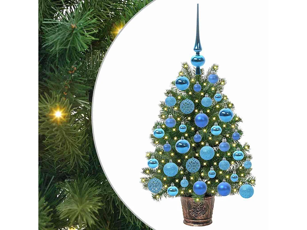 Albero di Natale artificiale con 150 LED Verde 75 cm PE e PVC