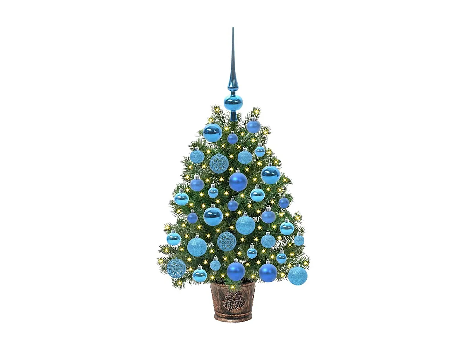 Albero di Natale artificiale con 150 LED Verde 75 cm PE e PVC