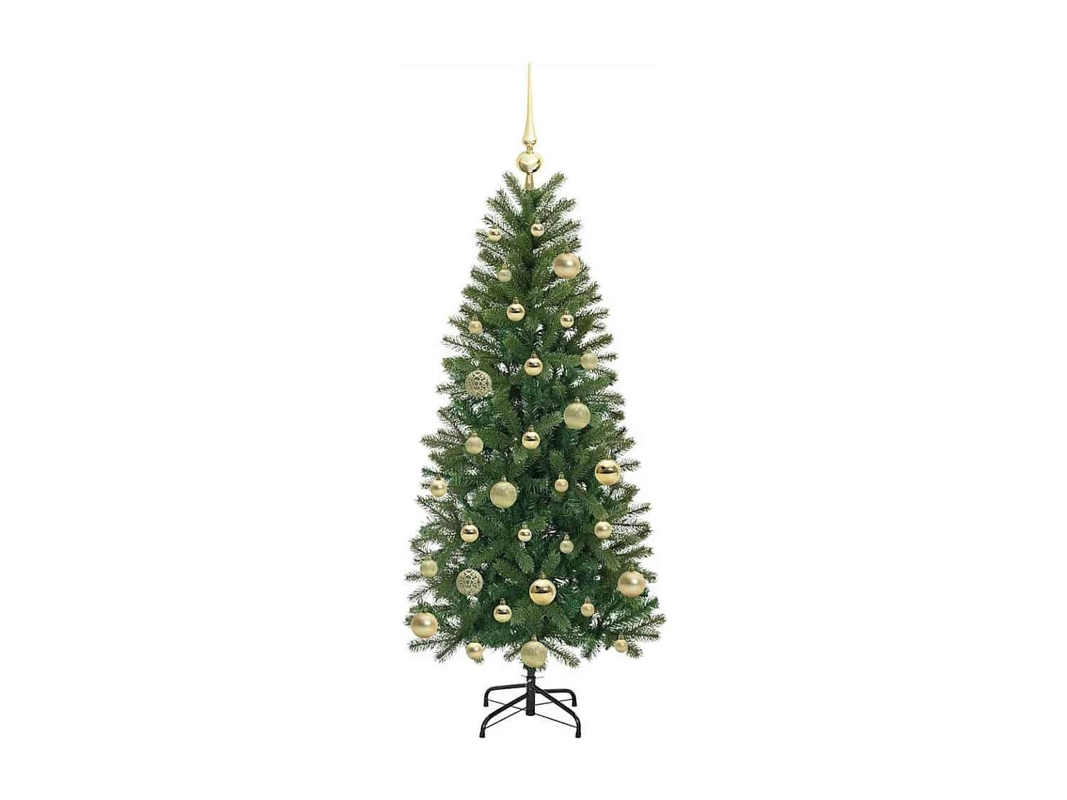 Albero di Natale artificiale con 150 LED Verde 120 cm PE e PVC