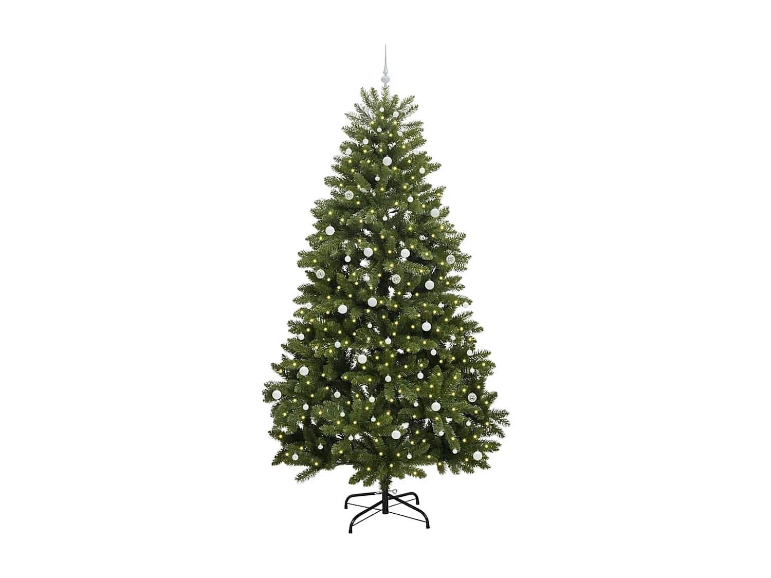 Sapin de Noël artificiel avec 300 LED Vert 300 cm PVC et métal