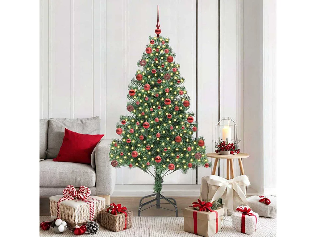 Sapin de Noël avec 300 LED avec support Vert 180 cm PVC