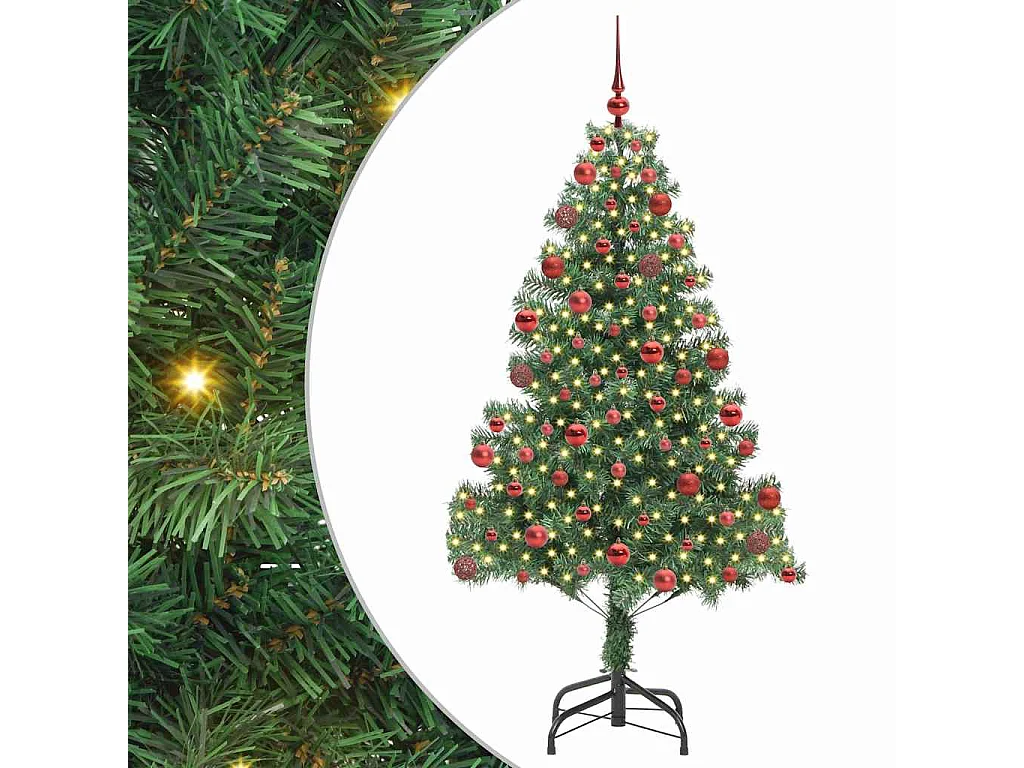 Sapin de Noël avec 300 LED avec support Vert 180 cm PVC