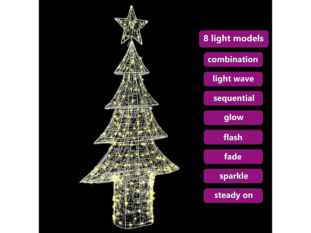 Kerstboom met 240 LED's Warm wit 180 cm Acryl