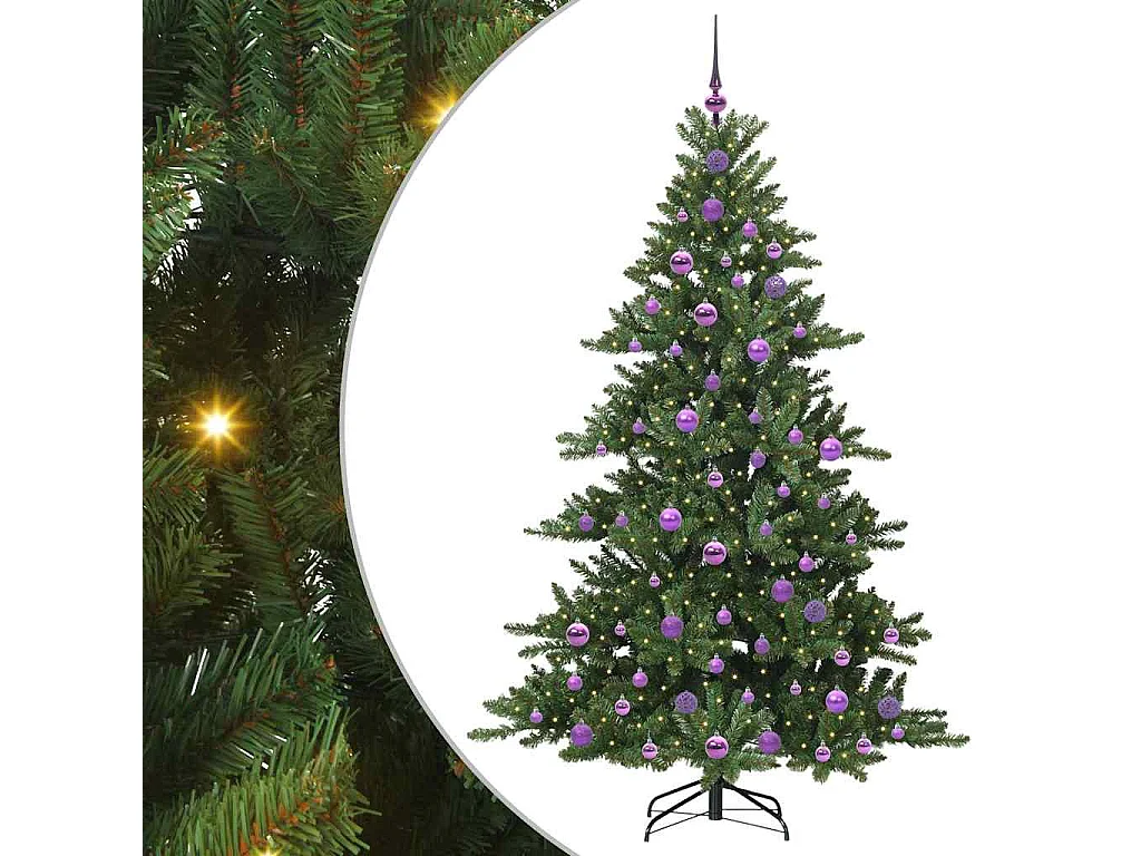 Albero di Natale artificiale con rami articolati 180 cm PVC