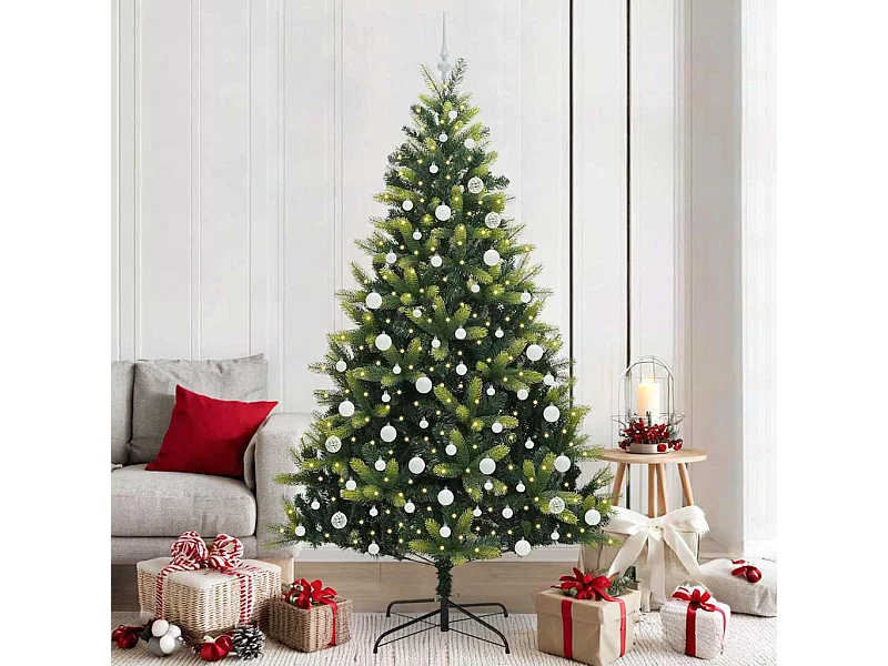 Arbre de Noël artificiel en silicone flexible 300 LEDs 210 cm
