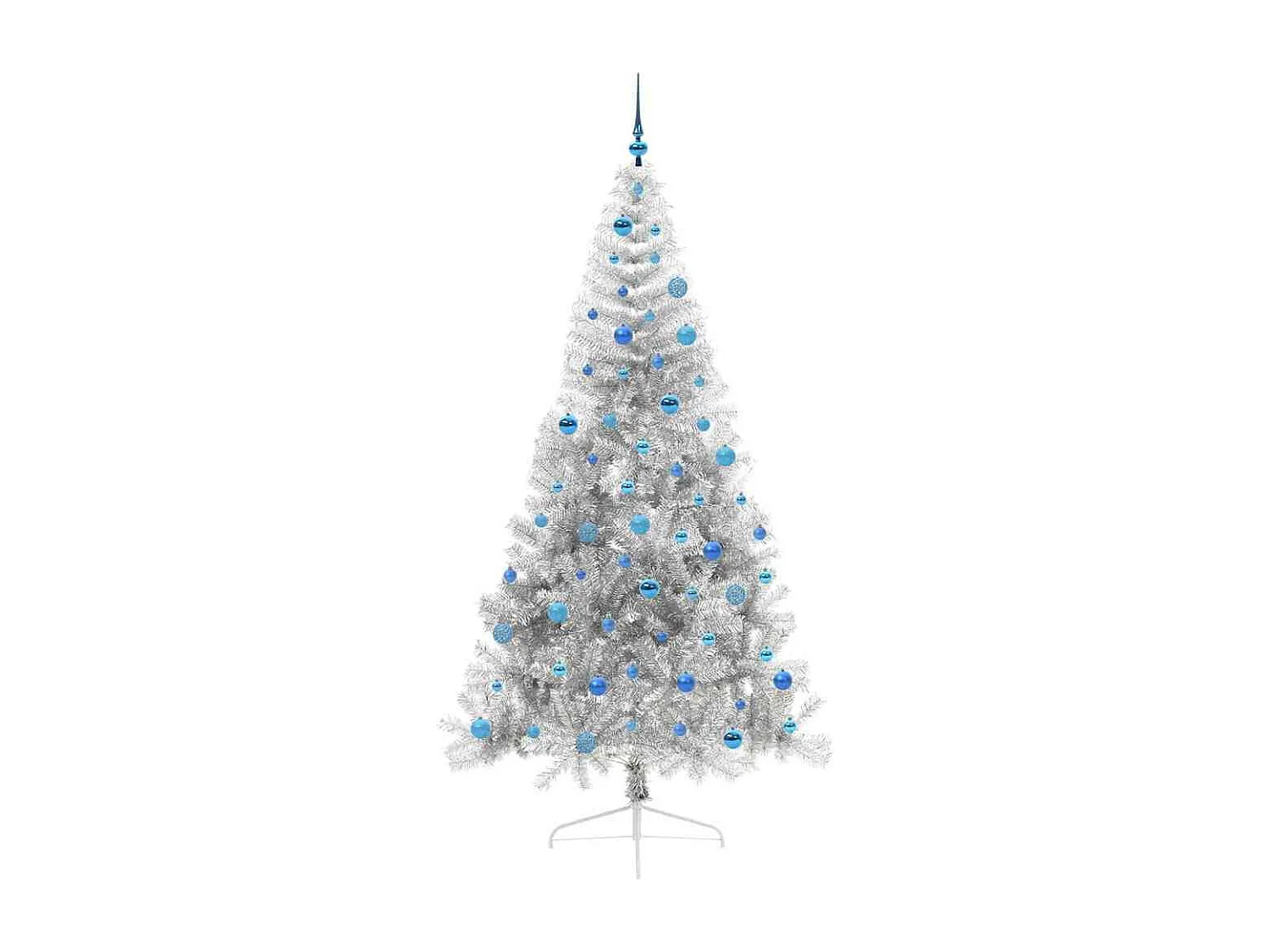 Sapin de Noël artificiel pré-éclairé Argent 240 cm PET