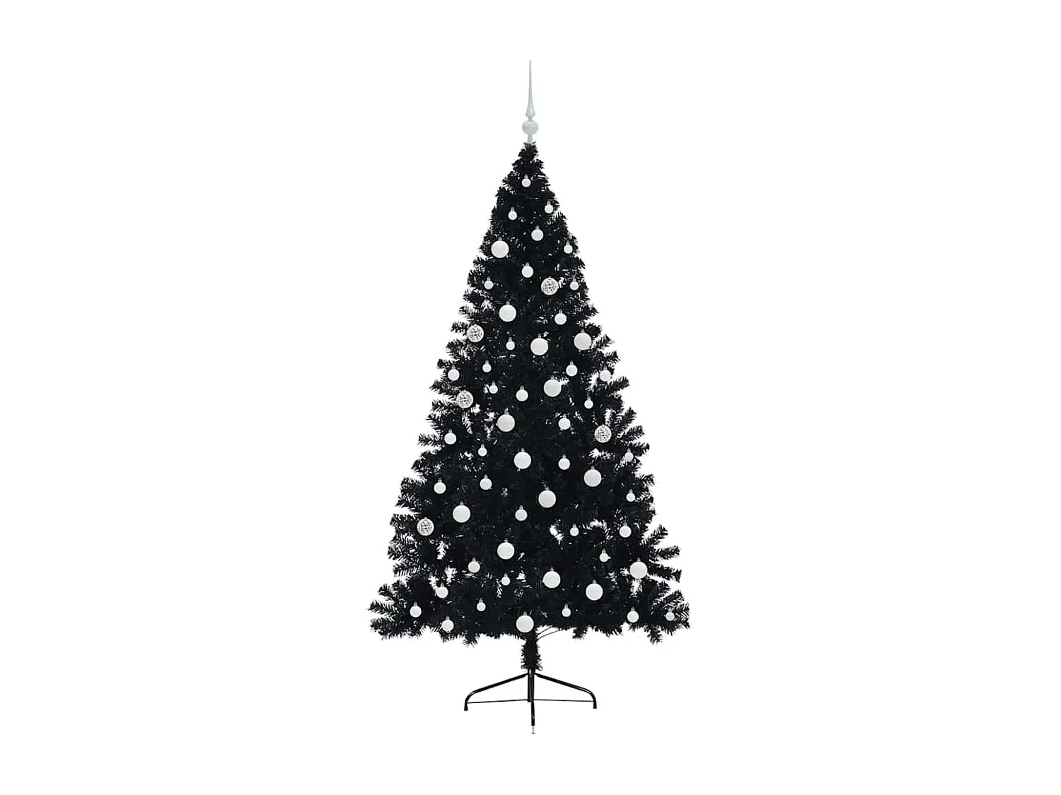 Albero di Natale artificiale preilluminato nero 180 cm in PVC