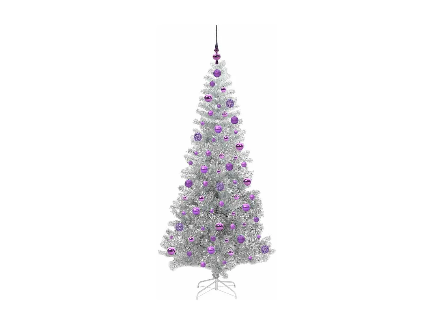 Kerstboom met 300 LED's met standaard Zilver 180 cm PET